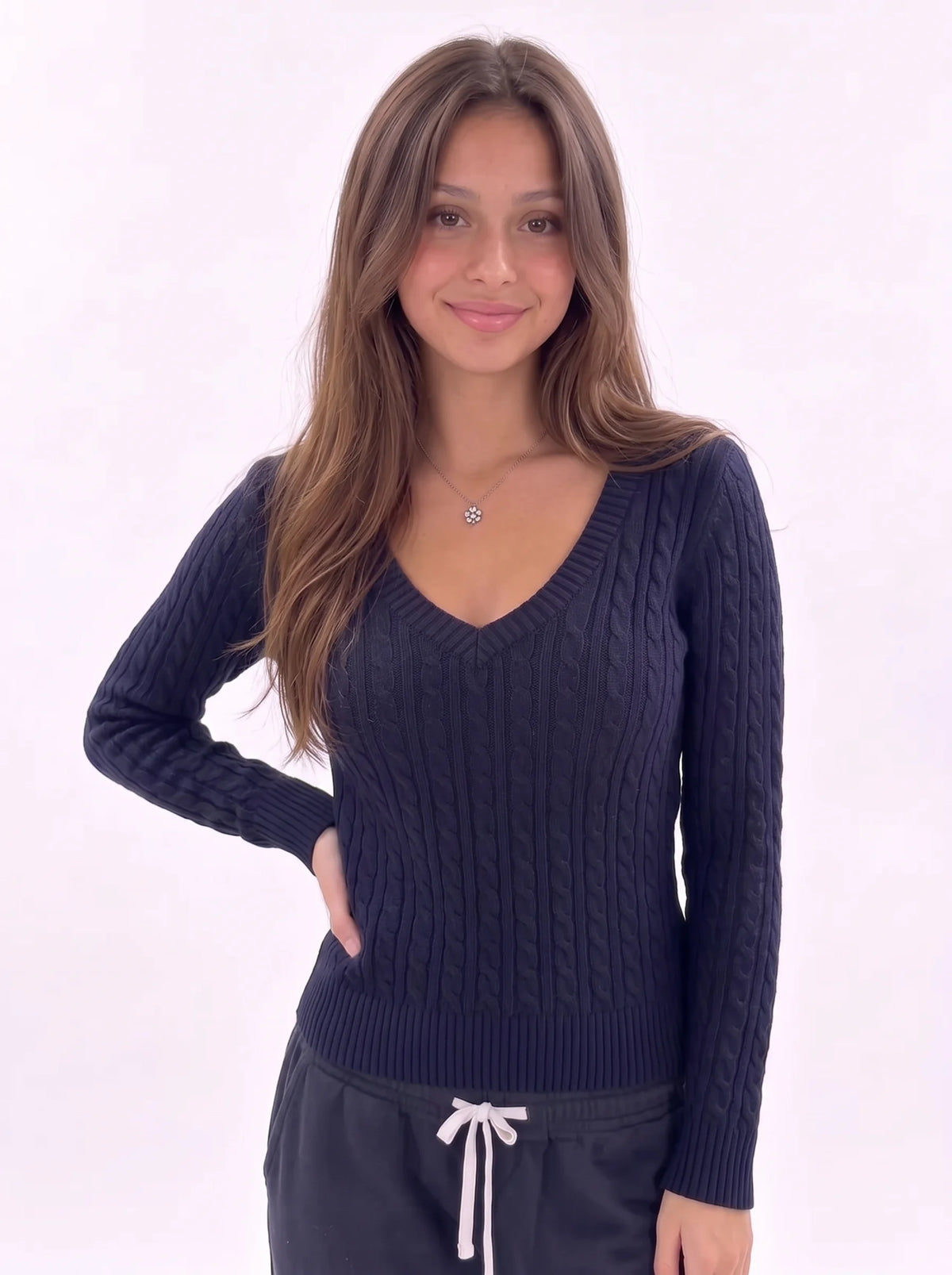 Preppy Cable Knit Sweater