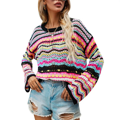 Loose Crochet Sweaters-Luxandluxy