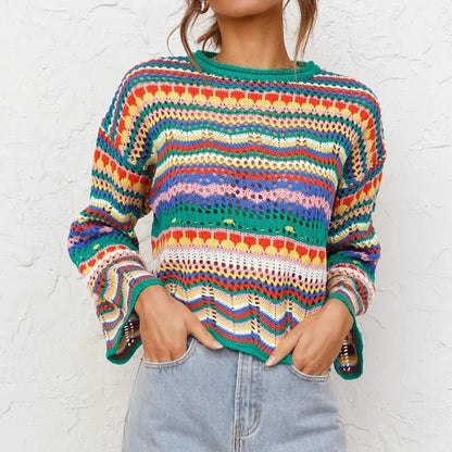 Loose Crochet Sweaters-Luxandluxy