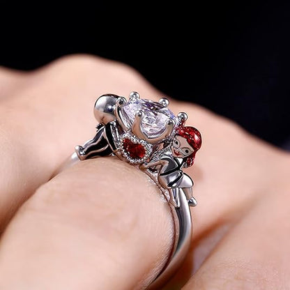 Love Skull Red Hair Ring-Luxandluxy