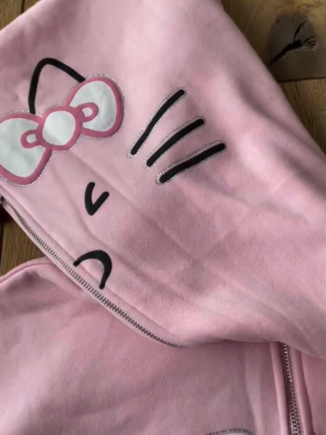 'Love U All' Hello Kitty Zip-Up Hoodie-Luxandluxy