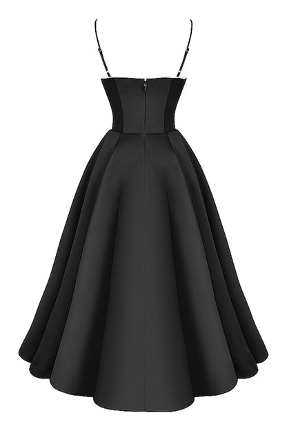 ‘Madamoiselle’ Black Tulle Midi Dress-Luxandluxy