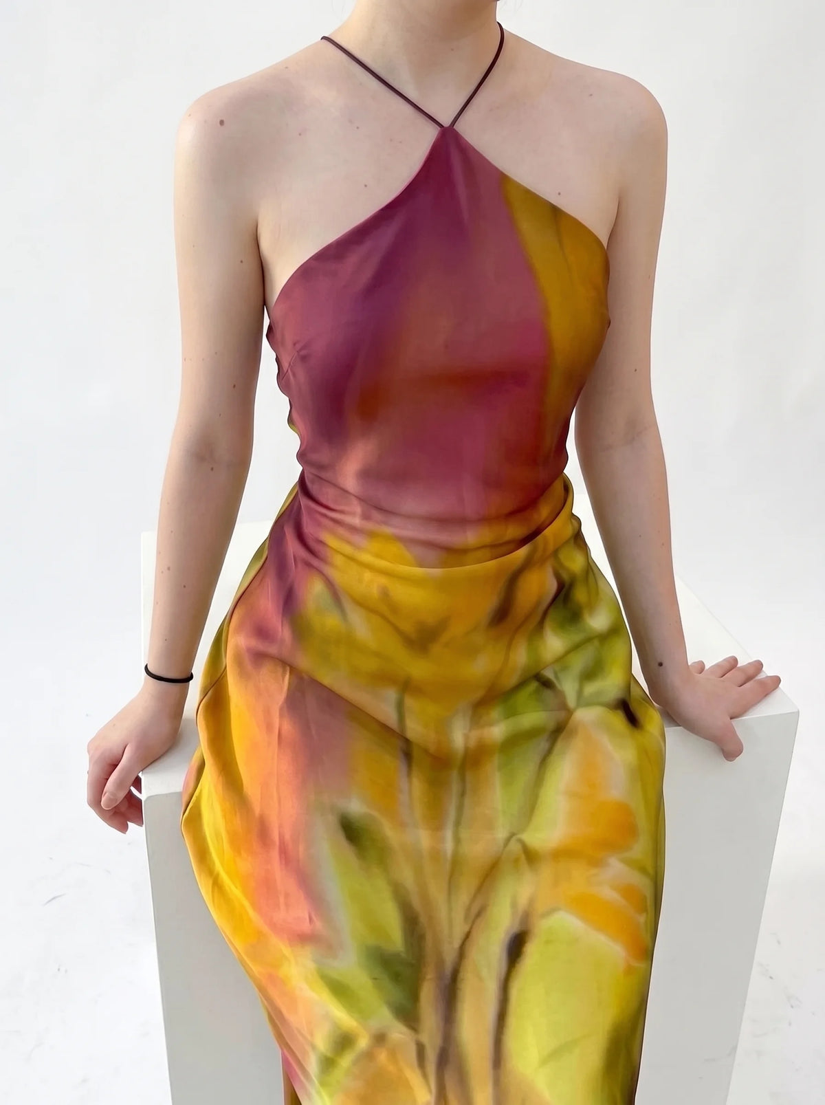 Lily Bloom Halter-Neck Maxi Dress