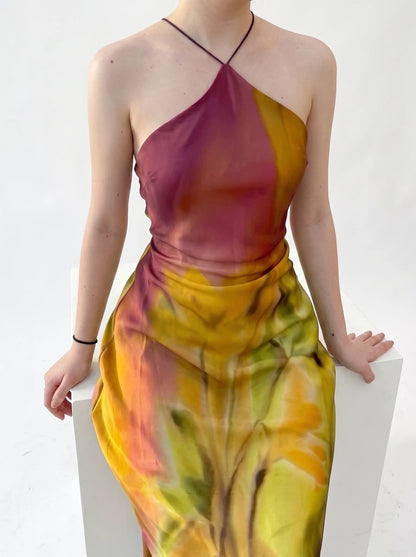 Lily Bloom Halter-Neck Maxi Dress