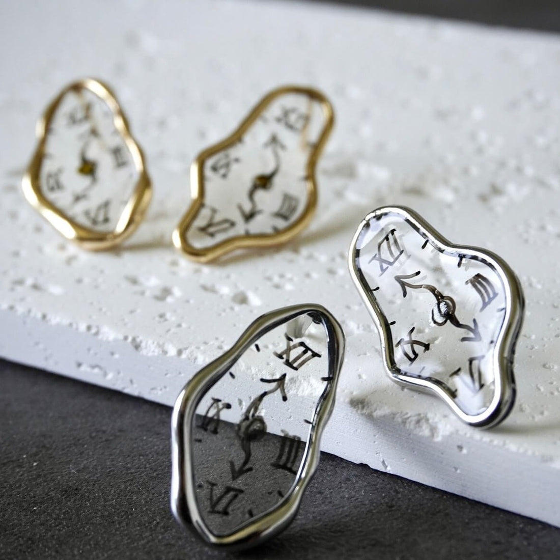 Melting Dali Clock Earrings-Luxandluxy