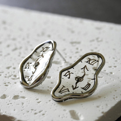 Melting Dali Clock Earrings-Luxandluxy