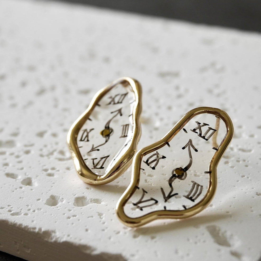 Melting Dali Clock Earrings-Luxandluxy