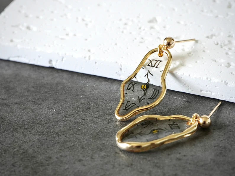 Melting Dali Clock Earrings-Luxandluxy