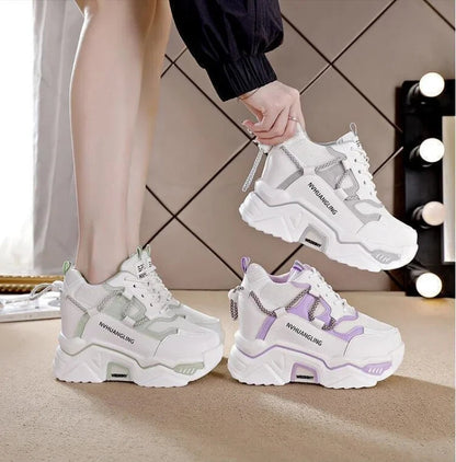 Mesh Rope Chunky Platform Sneakers-Luxandluxy