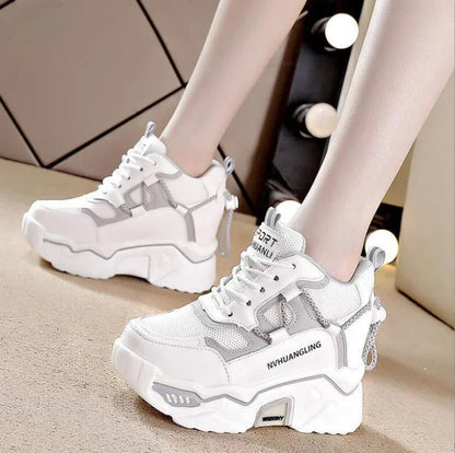 Mesh Rope Chunky Platform Sneakers-Luxandluxy