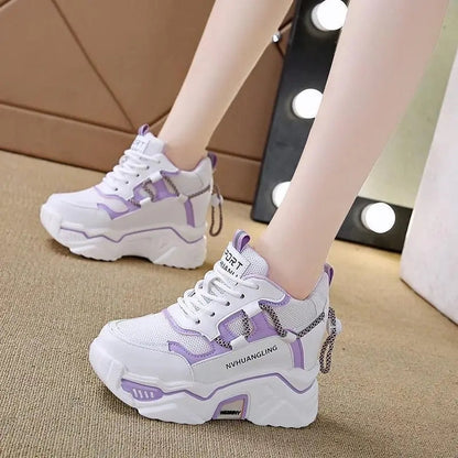 Mesh Rope Chunky Platform Sneakers-Luxandluxy