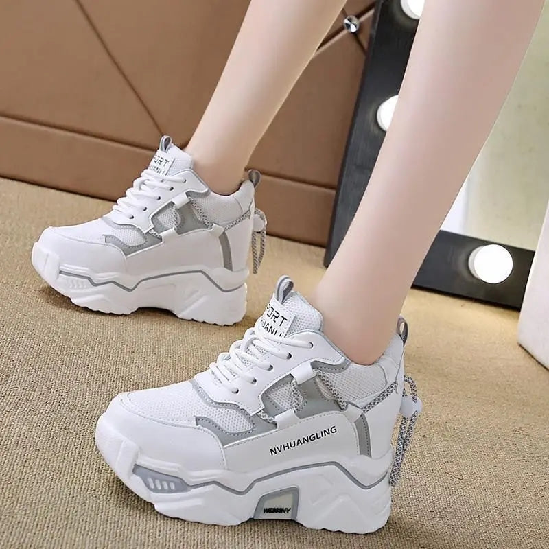 Mesh Rope Chunky Platform Sneakers-Luxandluxy