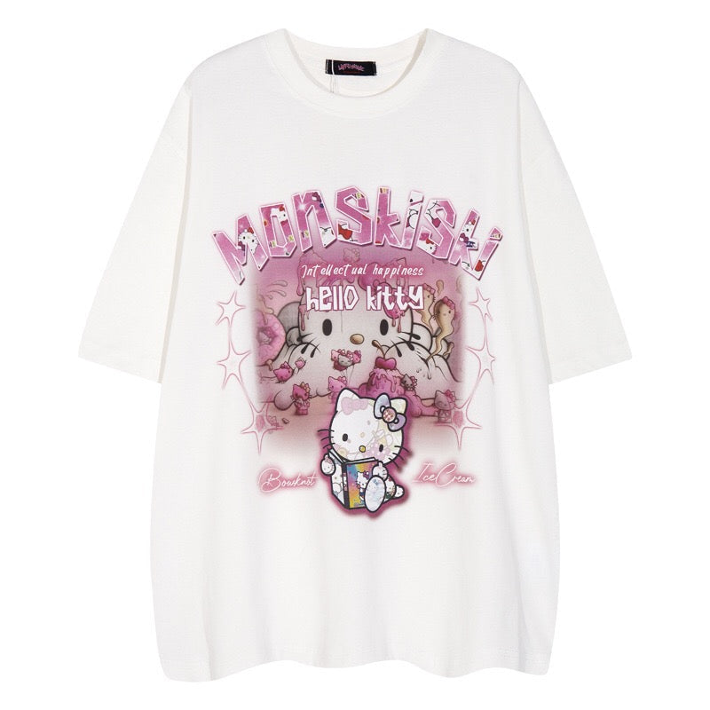 'Monskiski' Hello Kitty T-Shirt-Luxandluxy