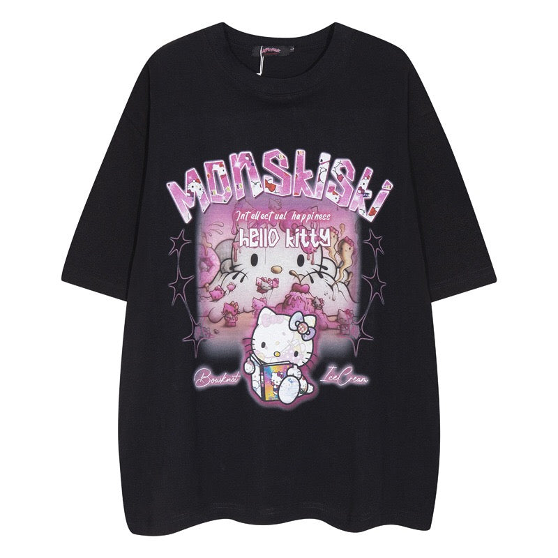 'Monskiski' Hello Kitty T-Shirt-Luxandluxy