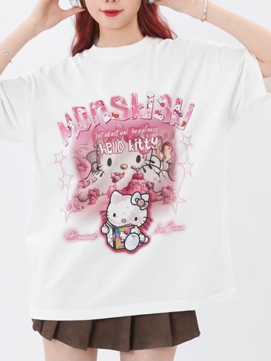 'Monskiski' Hello Kitty T-Shirt-Luxandluxy