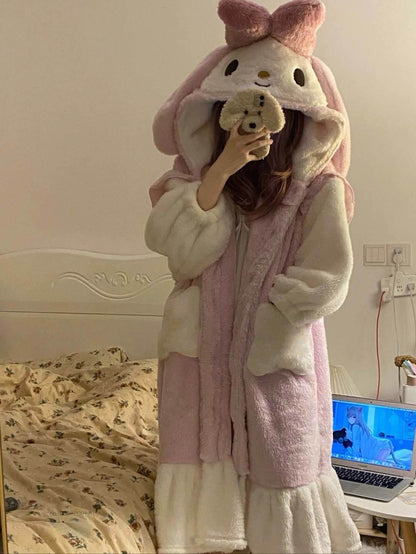 My Melody Fleece Nightgown-Luxandluxy