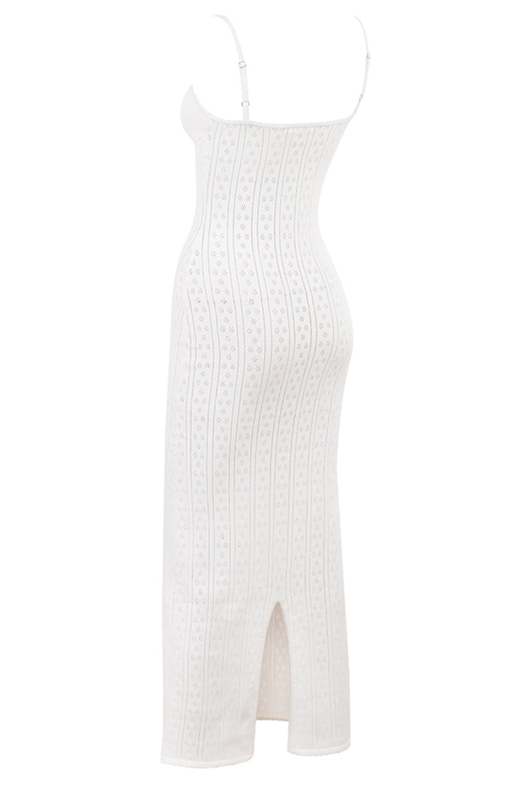 Myla White Knit Maxi Dress-Luxandluxy