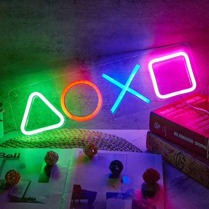 Neon Playstation Buttons Sign Light-Luxandluxy