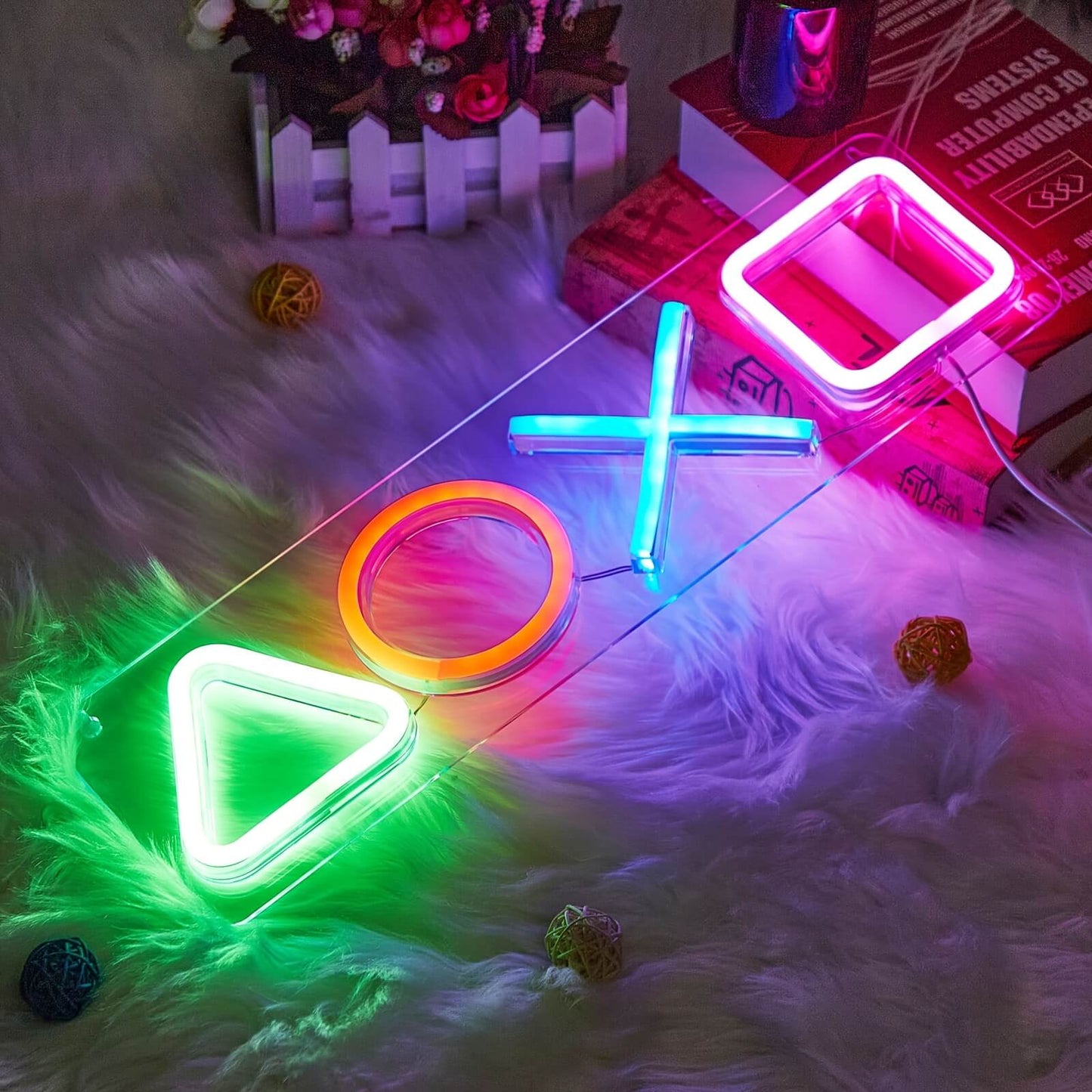 Neon Playstation Buttons Sign Light-Luxandluxy