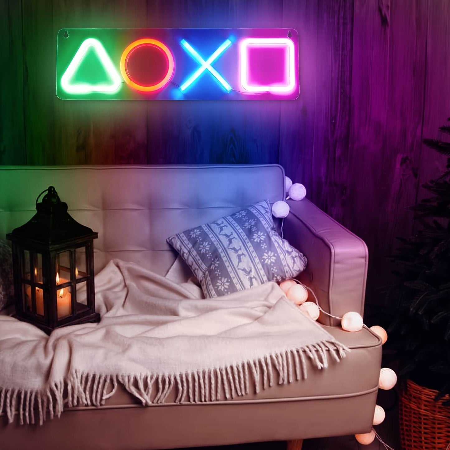 Neon Playstation Buttons Sign Light-Luxandluxy