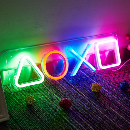 Neon Playstation Buttons Sign Light