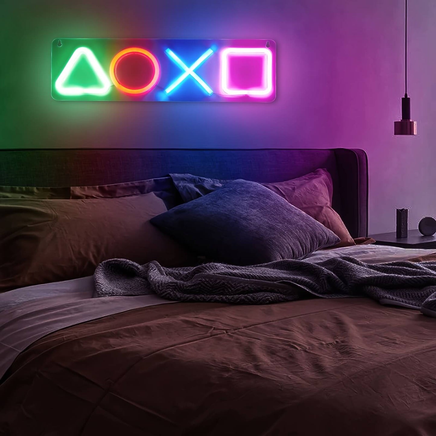 Neon Playstation Buttons Sign Light