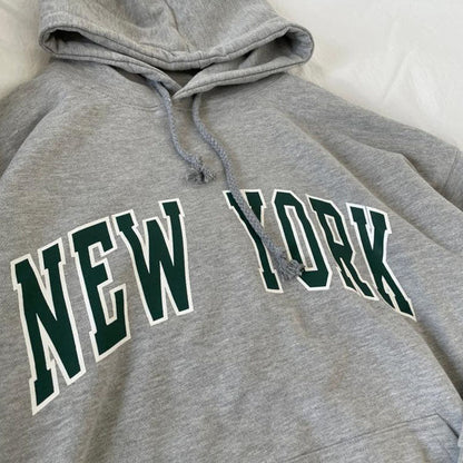 New York Grey Hoodie-Luxandluxy