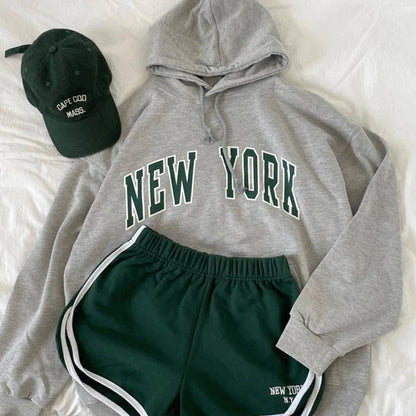 New York Grey Hoodie-Luxandluxy