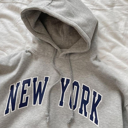 New York Grey Hoodie-Luxandluxy