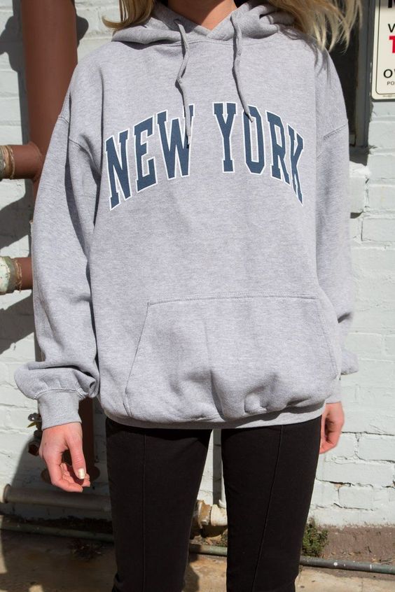 New York Grey Hoodie-Luxandluxy