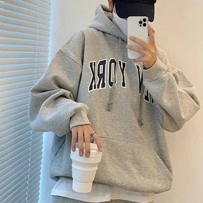 New York Grey Hoodie-Luxandluxy