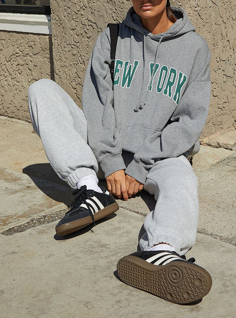 New York Grey Hoodie-Luxandluxy