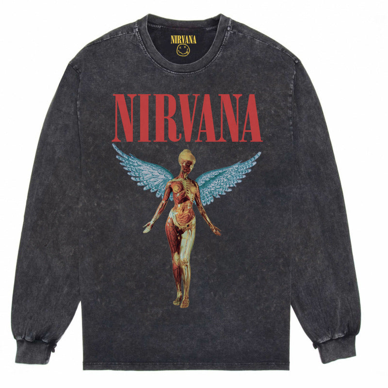 Nirvana Angel Faded Sweatshirt-Luxandluxy