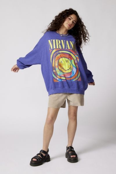 Nirvana Smiley Face Sweatshirt-Luxandluxy