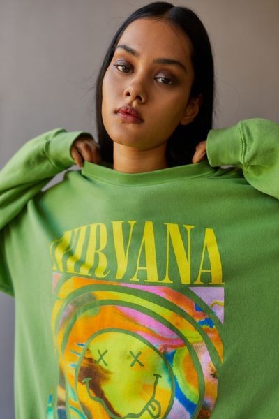 Nirvana Smiley Face Sweatshirt-Luxandluxy