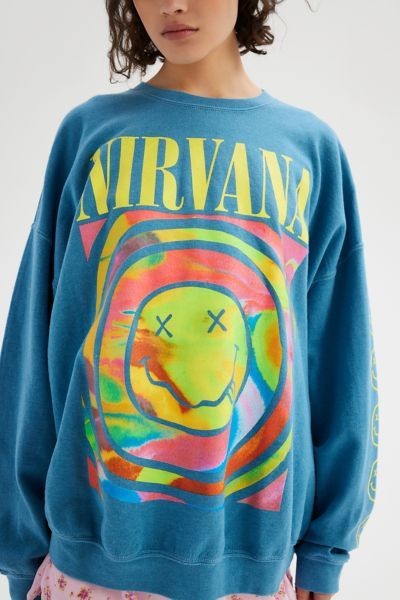 Nirvana Smiley Face Sweatshirt-Luxandluxy