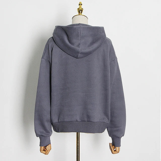 Off Shoulder Cut Out Hoodie-Luxandluxy