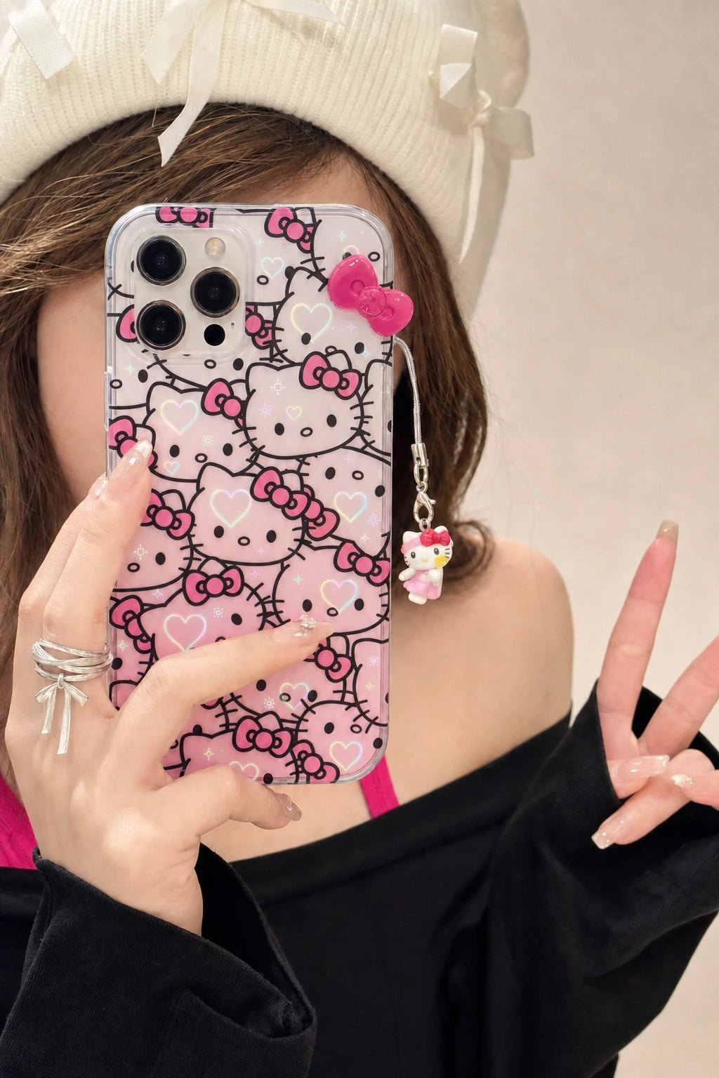 Hello Kitty Bow Holographic iPhone Case
