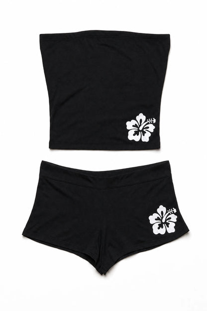 Beach Girl Hibiscus Tube Top & Short Set
