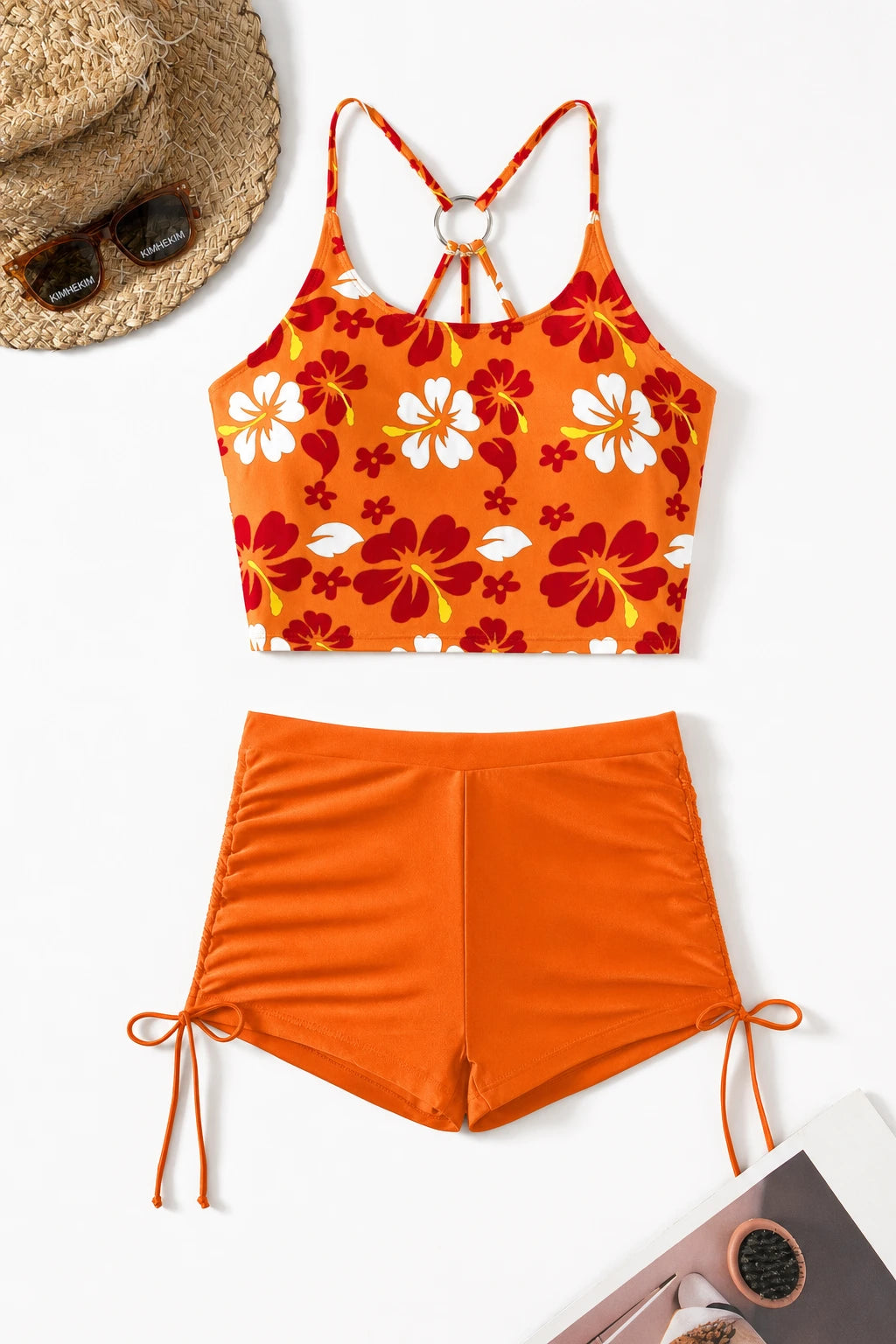 Beach Girl Back Ring Tankini Set