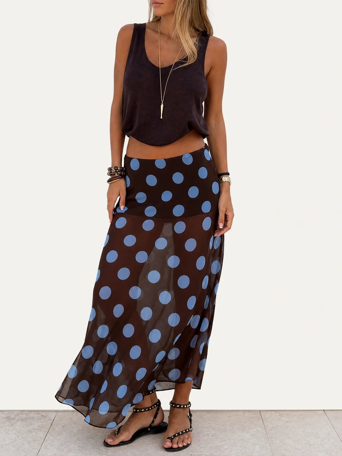 Jojo Polka Midi Skirt