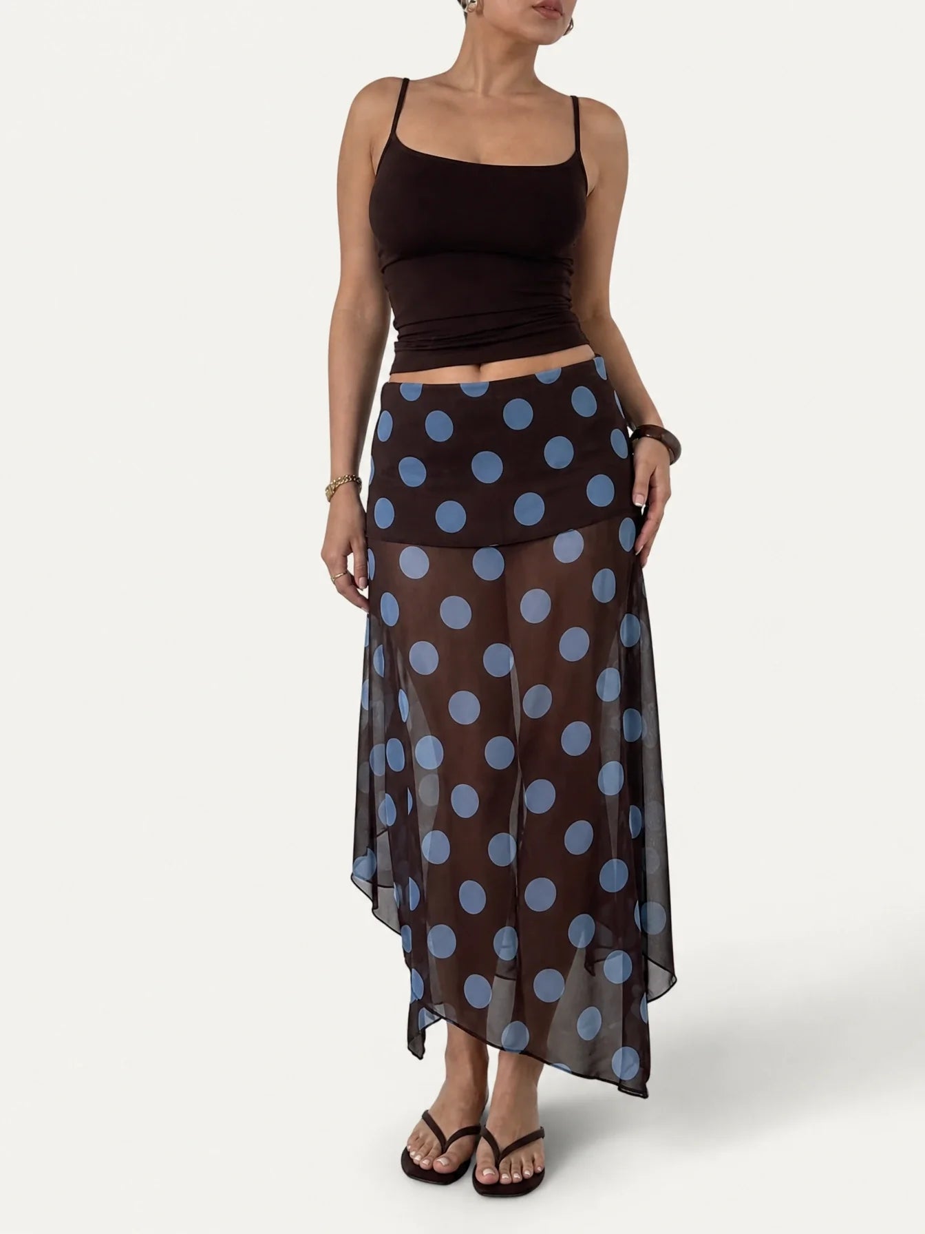 Jojo Polka Midi Skirt
