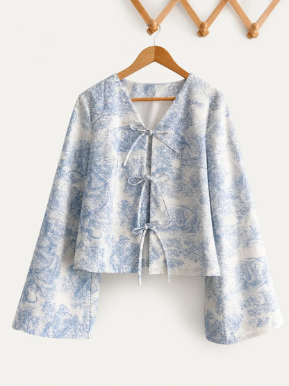 Yara Tie-Front Toile Blouse