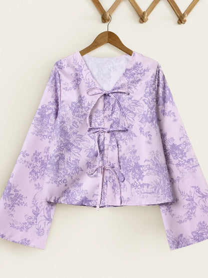 Yara Tie-Front Toile Blouse