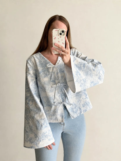 Yara Tie-Front Toile Blouse