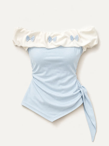 Lillian Bow Off-Shoulder Blouse