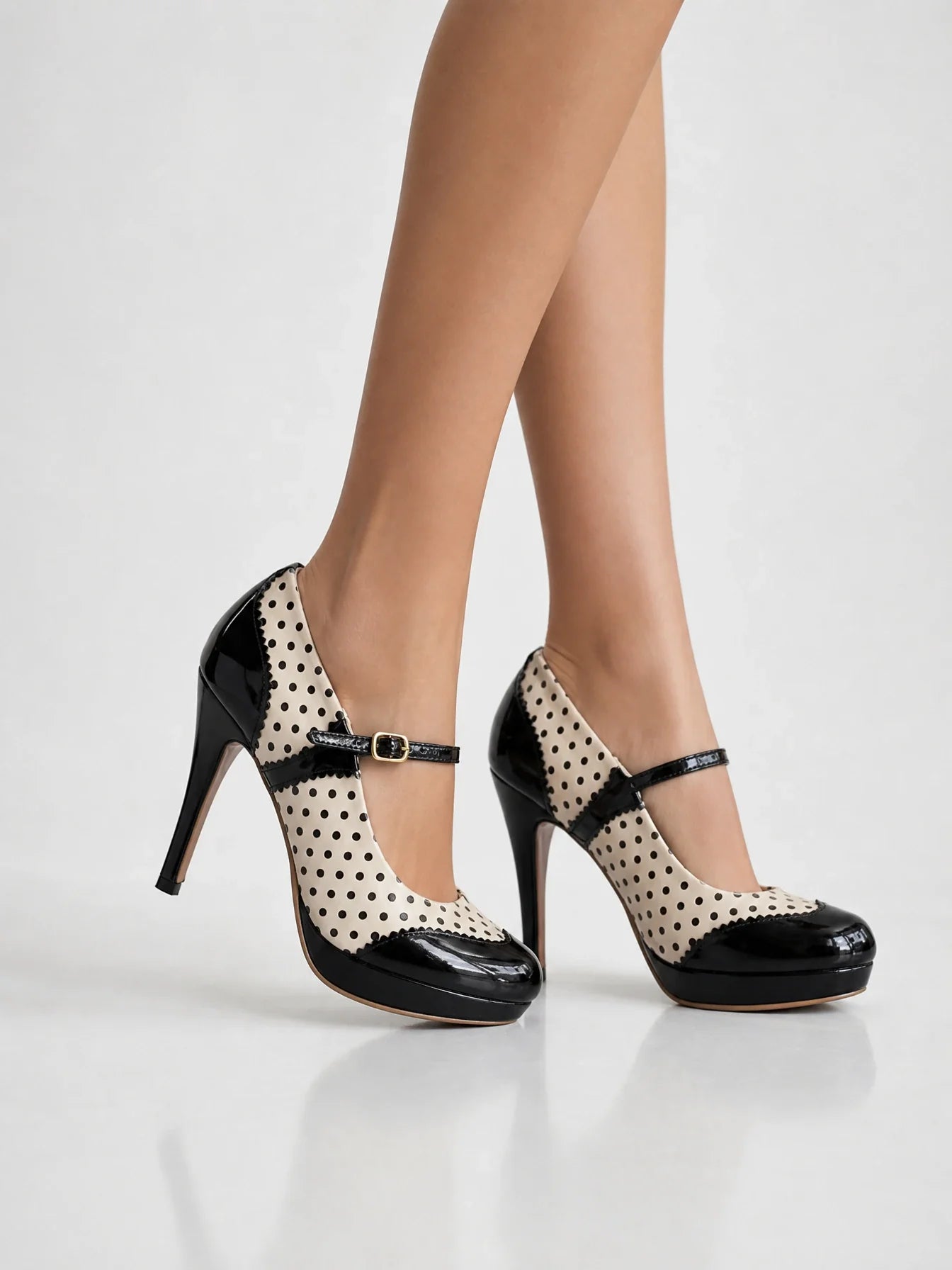 Classical Polka Dot Mary-Jane Heels