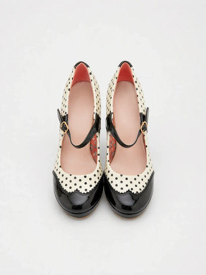 Classical Polka Dot Mary-Jane Heels