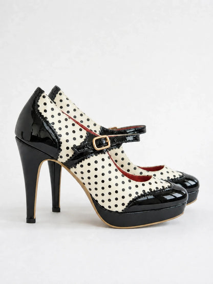 Classical Polka Dot Mary-Jane Heels