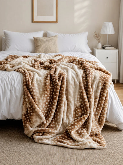 Russet Deer Fawn Plush Blanket